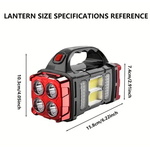 Multifunctional Solar LED+COB Light & Handle; USB Charging Waterproof Power Bank - Picture 3 of 9